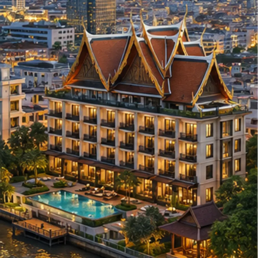 Destination-specific hotel and city illustration for the Bangkok accommodation guide