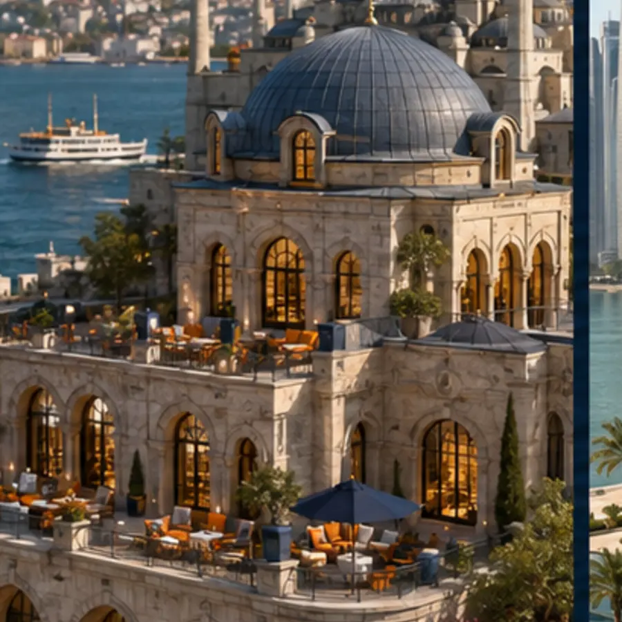 Destination-specific hotel and city illustration for the Istanbul accommodation guide