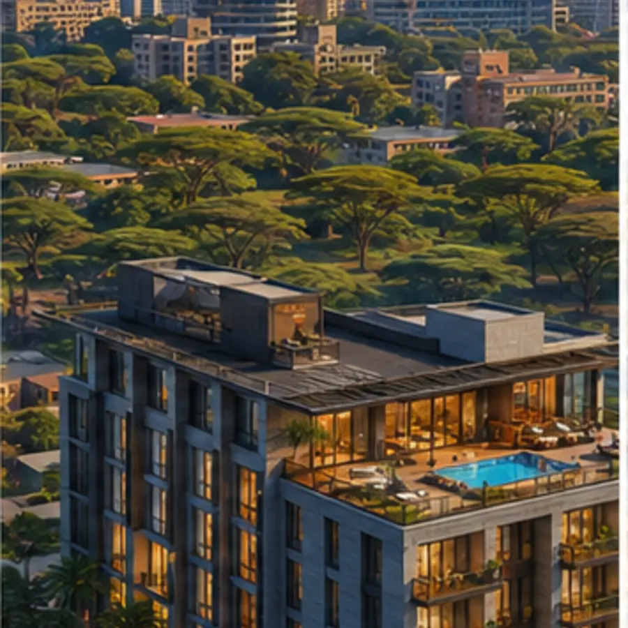 Destination-specific hotel and city illustration for the Nairobi accommodation guide