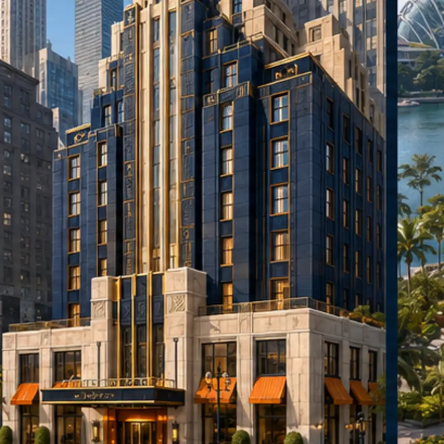 Destination-specific hotel and city illustration for the New York accommodation guide