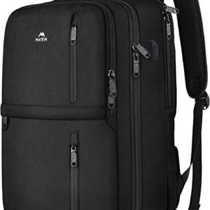 MATEIN Travel Backpack, 40L Flight Approved Carry on Hand Luggage, Water Resistant Anti-Theft Business Large Daypack Weekender Bag for 17 Inch Laptop, Black