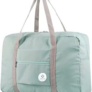 Narwey For Spirit Airlines Foldable Travel Duffel Bag Tote Carry on Luggage Sport Duffle Weekender Overnight for Women and Girls (1112 Mint Green)