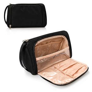 CUBETASTIC Small Makeup Bag, Makeup Pouch, Travel Cosmetic Organizer for Women and Girls (Oxford Cloth, Black)