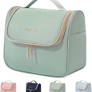 Makeup Bag Travel Cosmetic Bag Hand-Portable Girl Cosmetic Bag For Women Large Toiletry Bag Organizer (Green)