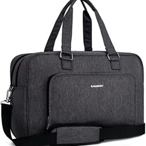 BAGSMART Duffle Bag Large Weekender Overnight Bag with Shoe Bag, can Hold 15.6 inch Laptop, Carry-on Bag for Travel, Gym, Work, 27L (Dark Grey)