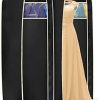 MISSLO Breathable 54" Long Suit Dress Black Garment Bag Gusseted, 2 Pack