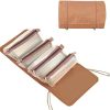4kits Hanging Roll-Up Makeup Bag/Toiletry Kit/Travel Organizer for Women - 4 Removable Storage Bags - Organize Make Up, Cosmetics, Personal Care, Bathroom, Palette/Brush Holder (khaki)