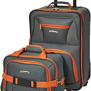 Rockland Fashion Expandable Softside Upright Luggage Set, Charcoal, 2-Piece (14/19)