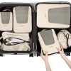 Packing Cubes for Suitcases, BAGSMART 6 Set Suitcase Organizer Bags Set & Packing Cubes for Travel, Lightweight Packing Organizers with Shoe Bag & Luandry Bag White Opal