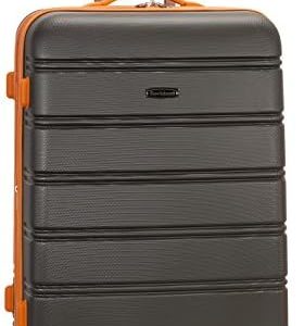 Rockland Melbourne Hardside Expandable Spinner Wheel Luggage, Charcoal, Checked-Large 28-Inch