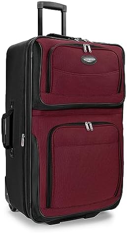 Travel Select Amsterdam Expandable Rolling Upright Luggage, Burgundy, Checked-Large 29-Inch