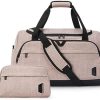 Weekender Bag for Women, BAGSMART 38L Carry on Overnight Bag, Gym Bag Personal Item Travel Bag with Trolley Sleeve, Shoe Bag,Pink-38L