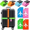 8 Pack Luggage Straps Suitcase Tags Set, Travel Adjustable Suitcase Belt Silicone Luggage Tags with Name ID Card Man Women Travel Accessories (Blue, Pink, Green, Orange)