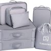 TianZong 7-piece Set Packing Cubes, Travel Bags for Luggage, Packing Organizers with Shoe Bag (Grey)