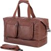 Travel Duffle Bag, Leather Overnight Bag for Men Carry on Bag Weekender Bags for Women Travel Tote Bags Large Duffle Bag Gym Bag with Shoe Compartment