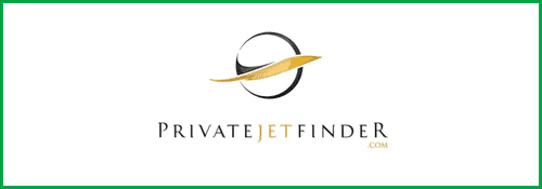 Private Jet Finder logo: sleek jet icon circling Earth. Find your perfect private jet home.